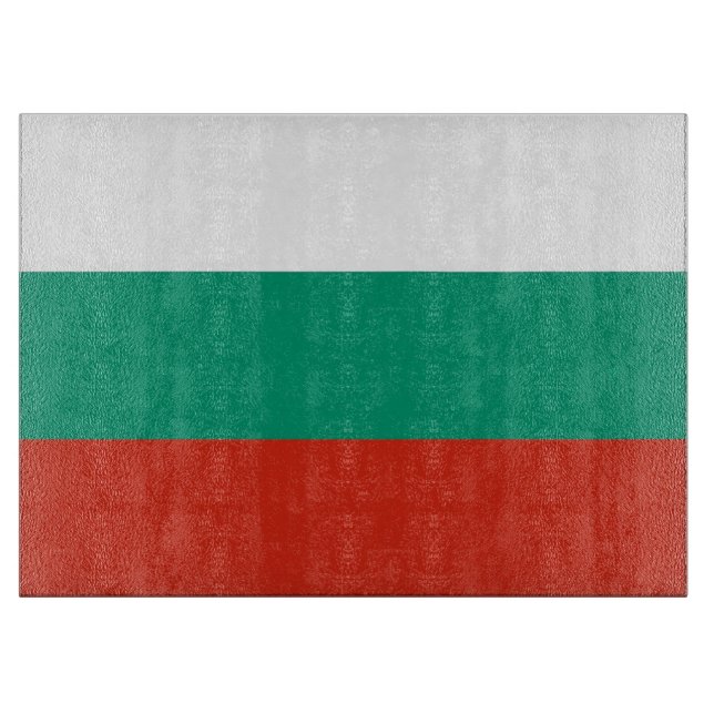 Glasspanplatte mit der Flagge Bulgariens Schneidebrett (Vorderseite)