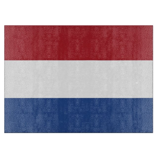 Glasspanplatte mit der Flagge der Niederlande Schneidebrett (Vorderseite)
