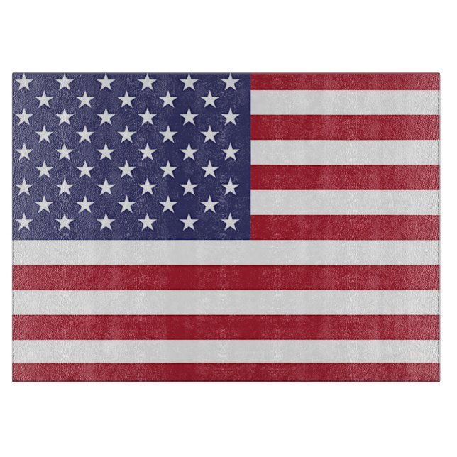 Glasspanplatte mit der Flagge der Vereinigten Staa Schneidebrett (Vorderseite)