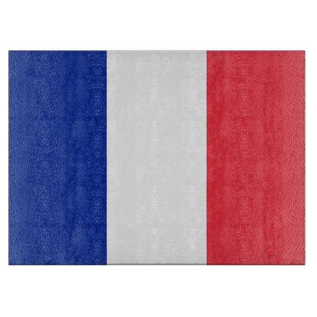 Glasspanplatte mit der Flagge Frankreichs Schneidebrett (Vorderseite)