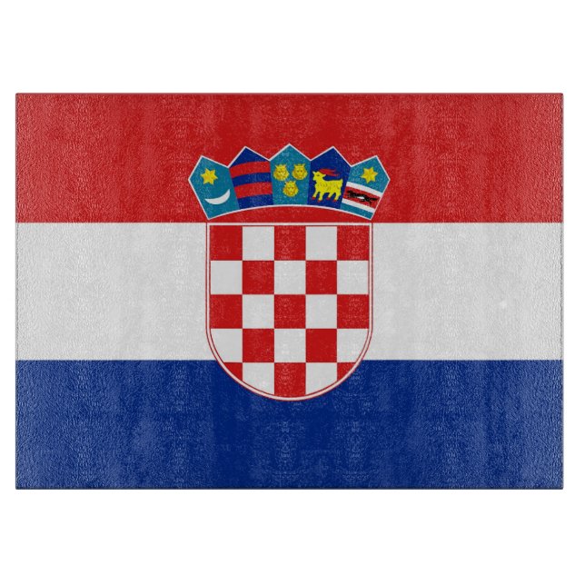 Glasspanplatte mit der Flagge Kroatiens Schneidebrett (Vorderseite)