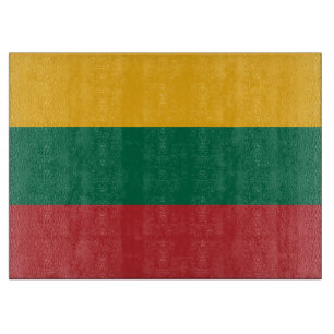 Glasspanplatte mit der Flagge Litauens Schneidebrett