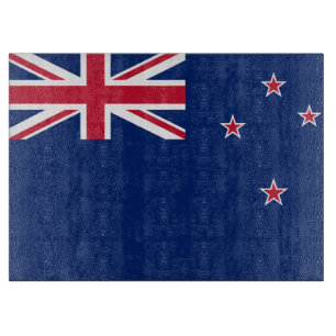 Glasspanplatte mit der Flagge Neuseelands Schneidebrett