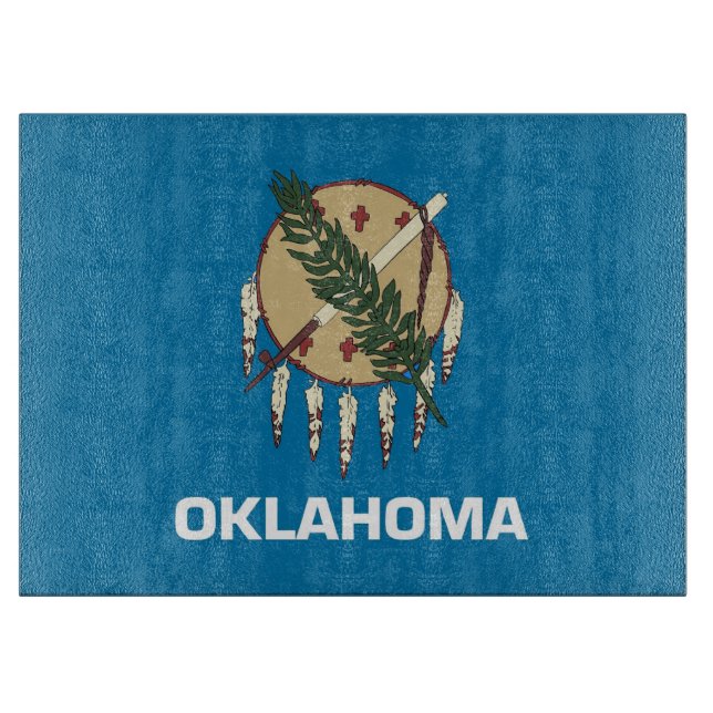 Glasspanplatte mit der Flagge Oklahoma, USA Schneidebrett (Vorderseite)