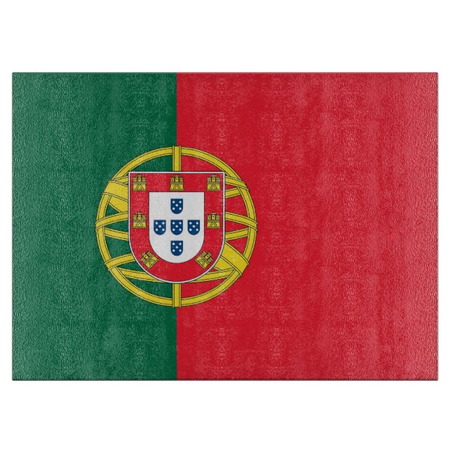 Glasspanplatte mit der Flagge Portugals Schneidebrett (Vorderseite)
