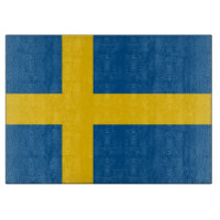 Glasspanplatte mit der Flagge Schwedens