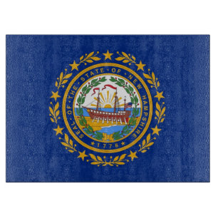 Glasspanplatte mit der Flagge von New Hampshire US Schneidebrett