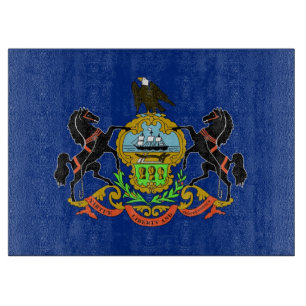 Glasspanplatte mit der Flagge von Pennsylvania, US Schneidebrett