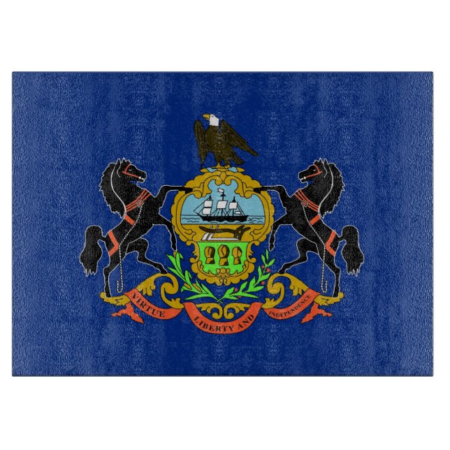 Glasspanplatte mit der Flagge von Pennsylvania, US Schneidebrett (Vorderseite)