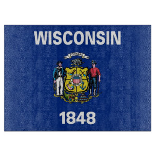 Glasspanplatte mit der Flagge von Wisconsin USA Schneidebrett