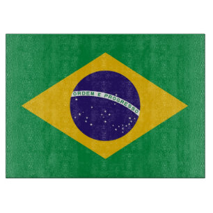 Glasspanplatte mit Flagge Brasiliens Schneidebrett