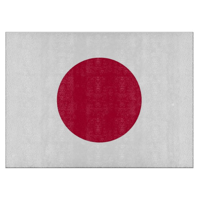 Glasspanplatte mit japanischer Flagge Schneidebrett (Vorderseite)