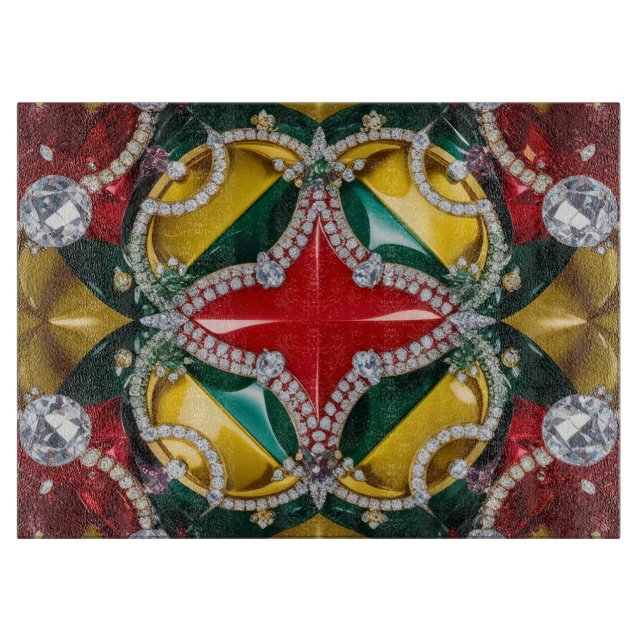 Glasspanplatte mit Los Angeles Farben Schneidebrett (Vorderseite)