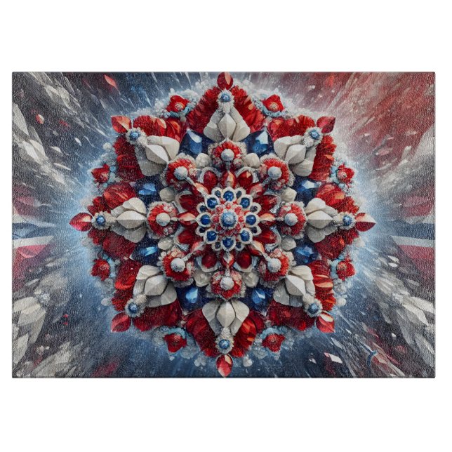 Glasspanplatte mit norwegischen Farben Schneidebrett (Vorderseite)