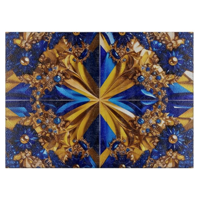 Glasspanplatte mit Schweden Farben Schneidebrett (Vorderseite)