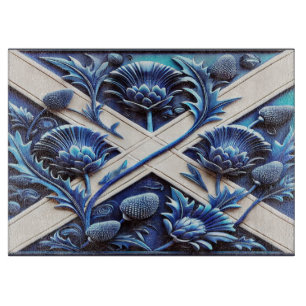 Glasspanplatte mit Scottish Thistles Design Schneidebrett