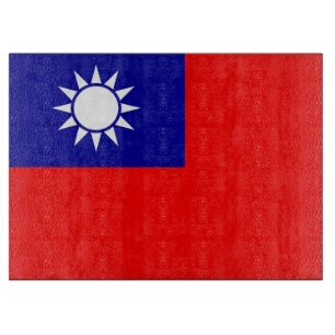 Glasspanplatte mit taiwanischer Flagge Schneidebrett