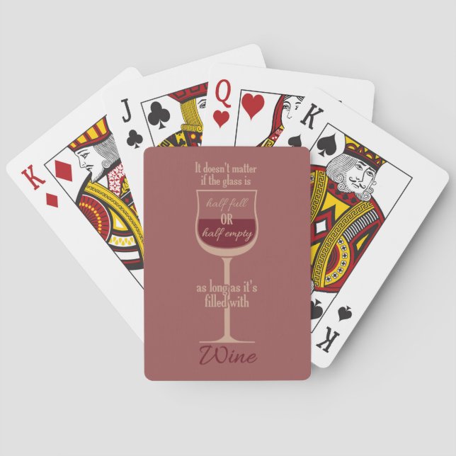 Glasspielkarten des Rotweins Spielkarten (Rückseite)
