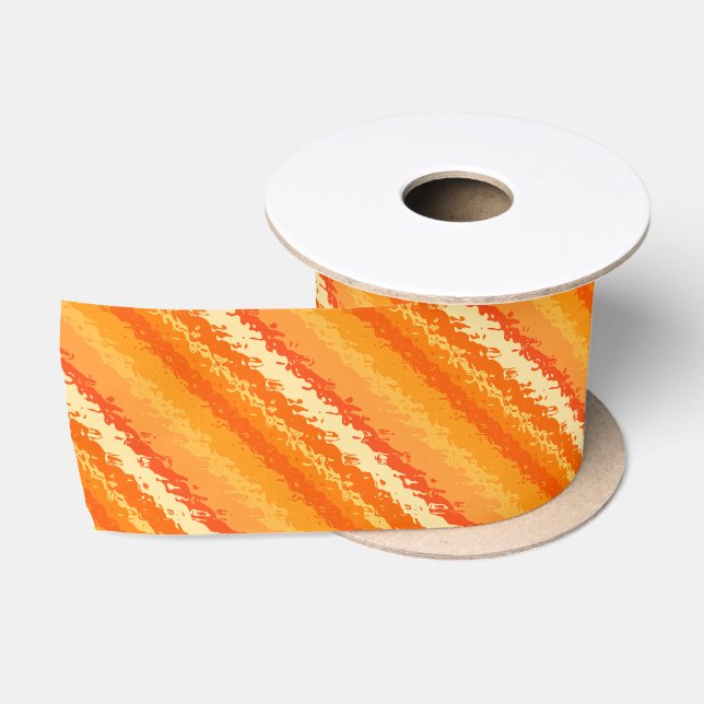 Glasstreifen in Orangen- und Goldtönen Satinband (Spule)