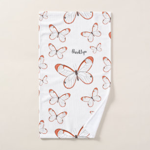 Glasswing-Schmetterling-Cartoon Badhandtuch Set
