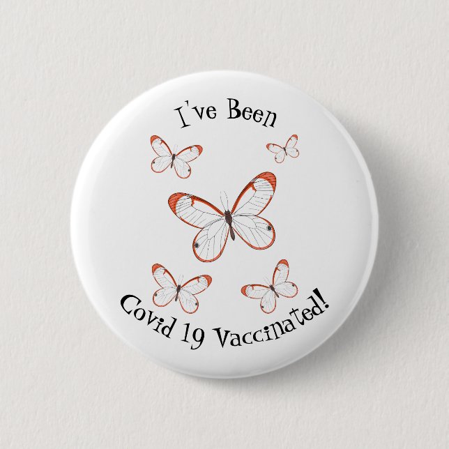 Glasswing-Schmetterling-Cartoon Button (Vorderseite)