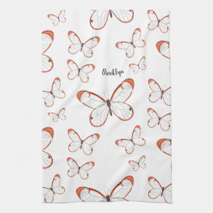 Glasswing-Schmetterling-Cartoon Geschirrtuch