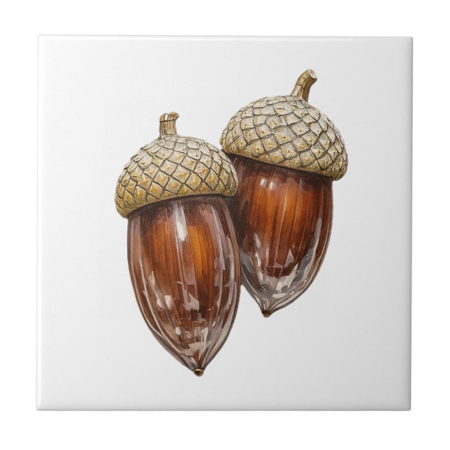 Glassy Acorns Fliese (Vorderseite)