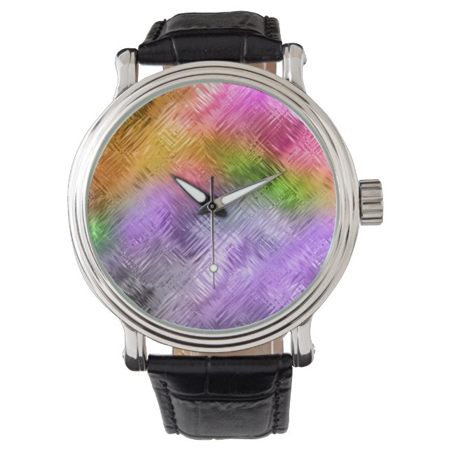Glassy Ametrine Lila Textur Armbanduhr (Vorderseite)