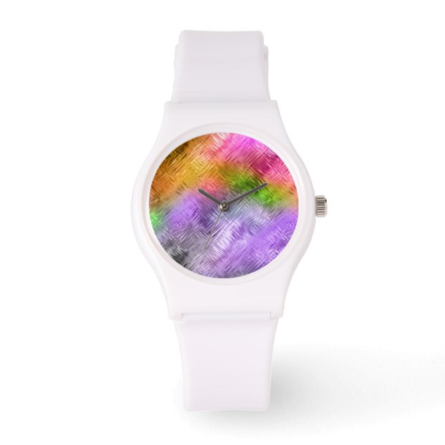 Glassy Ametrine Lila Textur Armbanduhr (Vorderseite)