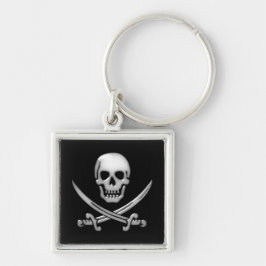 Glassy Pirate Skull & Sword Crossbones Schlüsselanhänger