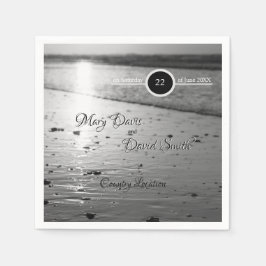 Glassy Sand Grayscale Wedding Serviette