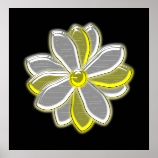 Glastige Daisy-Blume Poster (Vorne)