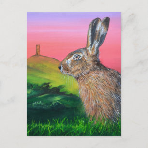 Glastonbury Hare Postkarte