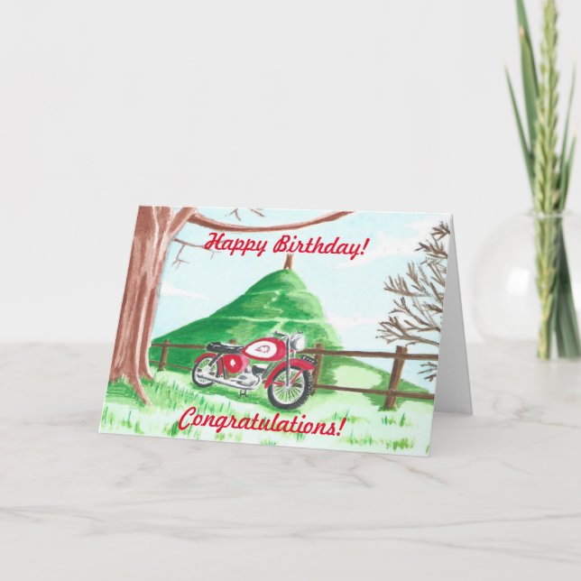 Glastonbury Motorcycle Tour carte d'anniversaire (Devant)