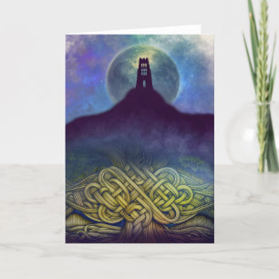 Glastonbury Tor & Celtic Knot Greeting Card Dankeskarte
