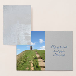 Glastonbury Tor Path Foil Card Folienkarte