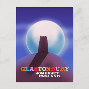 Glastonbury Tor Reiseplakat Postkarte