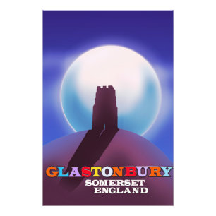 Glastonbury Tor Somerset Reiseplakat Fotodruck