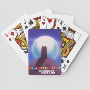 Glastonbury Tor Somerset Reiseplakat Spielkarten
