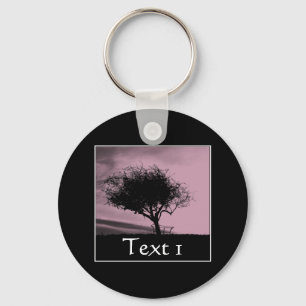 Glastonbury Weißdorn. Baum auf Hügel. Rosa, Schlüsselanhänger