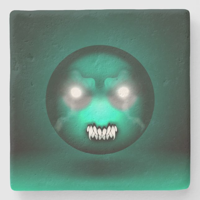 Glasunterglas aus Pierre Abyssmoji Steinuntersetzer (Vorderseite)