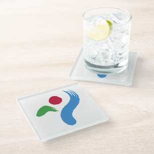 Glasuntersetzer mit Flagge von Seoul, Südkorea