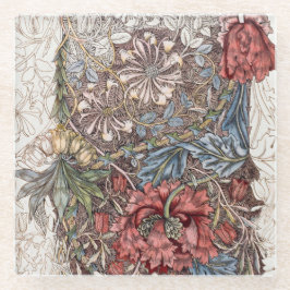 Glasuntersetzer: WILLIAM MORRIS HONEYSUCKLE + TULI Glasuntersetzer