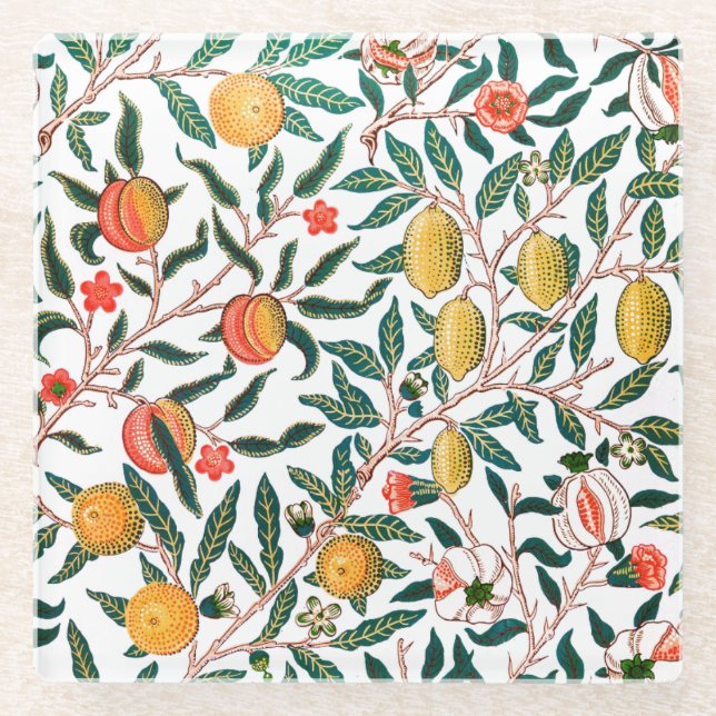 GLASUNTERSETZER: WILLIAM MORRIS: POMEGRANATE GLASUNTERSETZER (Vorderseite)