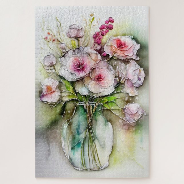 Glasvase mit Blume (Vertikal)