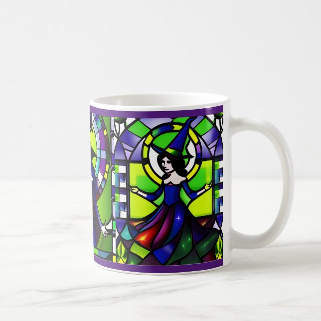 Glasverkleidung Hallwoeen Hexe Tasse (Rechts)