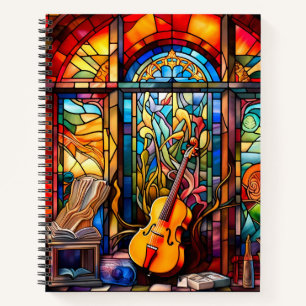 GLASVIOLIN MIT HELLFARBENER FARBE NOTIZBUCH