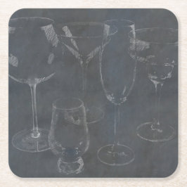 Glaswaren Rechteckiger Pappuntersetzer