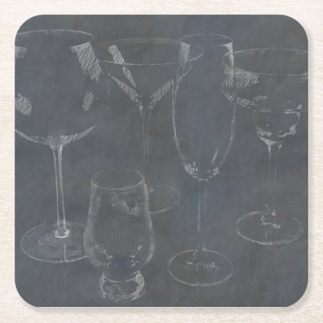 Glaswaren Rechteckiger Pappuntersetzer (Vorderseite)