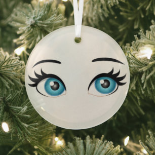 Glaszirkel mit blauen Augen Ornament Aus Glas